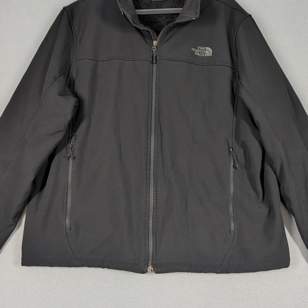 The North Face Jacket Mens XL Black Apex Bionic Softshell Windwall Fleece Lined